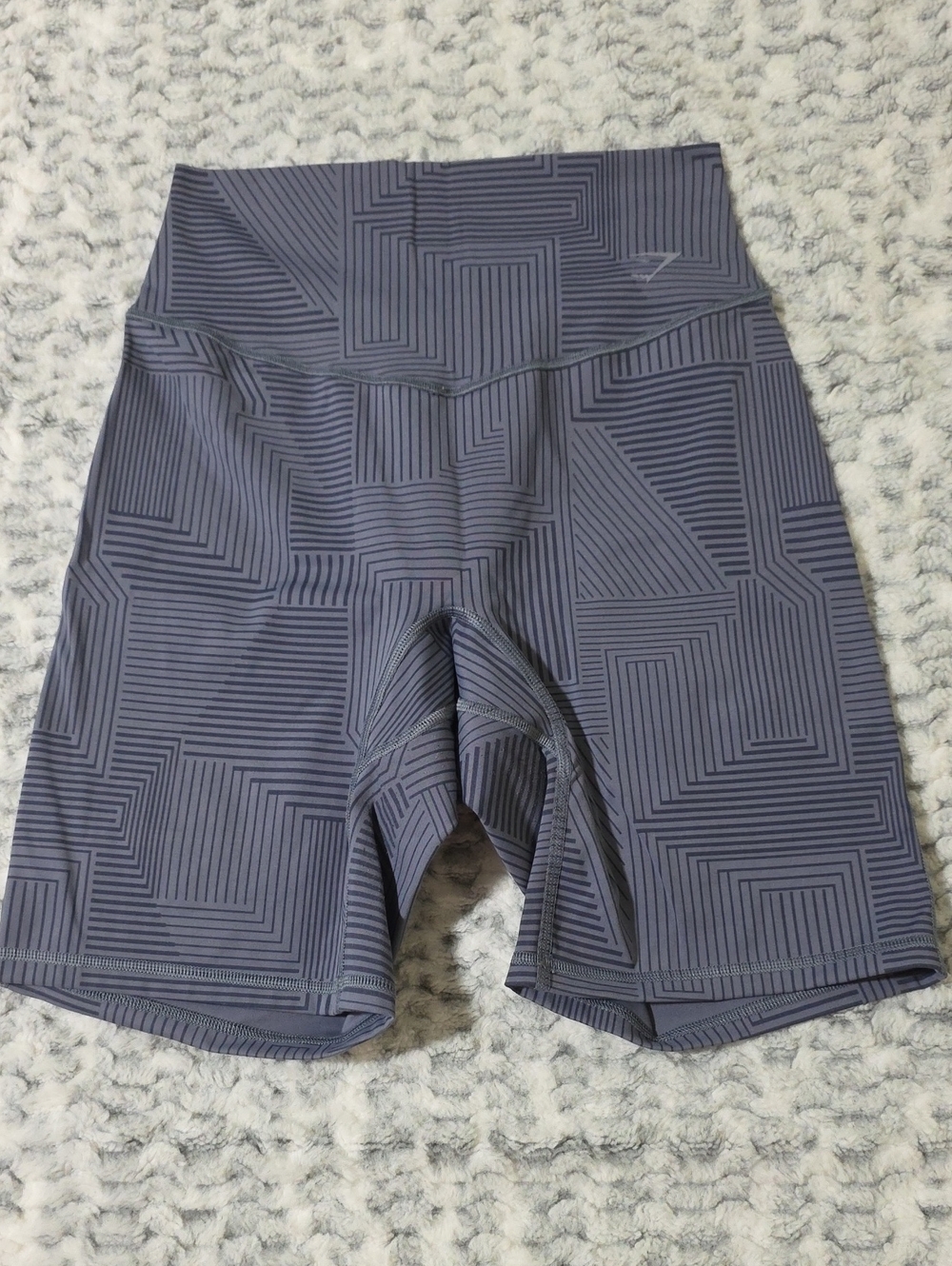 Gymshark Women's Geo Pattern High-Rise Bike Shorts - Charcoal Gray